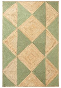 Jutový koberec 200 x 300 cm béžový/zelený CALIS