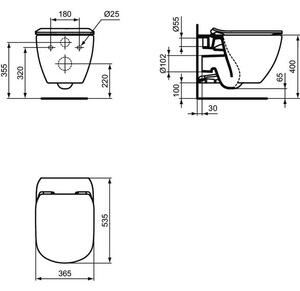 Ideal Standard Tesi WC závěsné se sedátkem SoftClose a AquaBlade, černá mat T3546V3