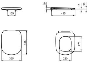 Ideal Standard Tesi WC sedátko se SoftClose, černá mat T3529V3