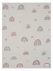 Béžová bavlněná dětská deka Kindsgut Rainbow, 80 x 100 cm