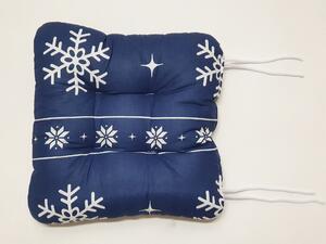 Písecké lůžkoviny Sedák na židli - Vánoční modrý
