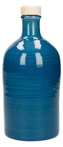 Modrá keramická láhev na olej Brandani Maiolica, 500 ml