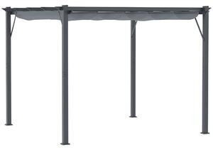 Outsunny Pergola Pavilion s posuvnou střechou pro zahradu, hliníková, antracitově šedá + tmavě šedá, 3x3x2,23m | Aosom