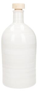 Bílá keramická láhev na olej Brandani Maiolica, 500 ml