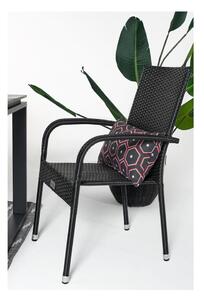 Zahradní jídelní set pro 4 osoby s černou židlí Paris a stolem Viking, 90 x 150 cm