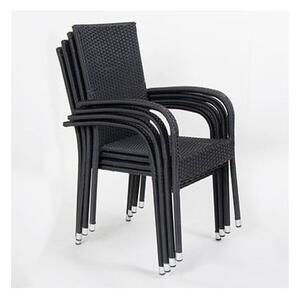 Zahradní jídelní set pro 4 osoby s černou židlí Paris a stolem Viking, 90 x 150 cm