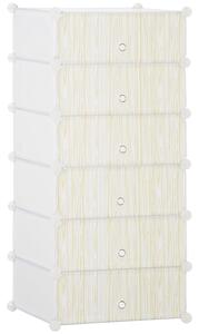 HOMCOM Plastový Stojan na Boty pro 6 Párů Obuvní Box do Předsíně, DIY Stohovatelné Regály Bílý 49 x 36,5 x 108 cm | Aosom