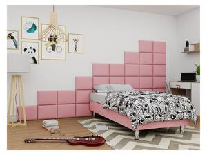 Čalouněná jednolůžková postel 80x200 NECHLIN 2 - růžová + panely 40x30 cm ZDARMA