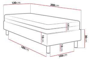 Čalouněná jednolůžková postel 120x200 NECHLIN 2 - černá ekokůže + panely 60x30 cm ZDARMA