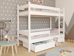 Patrová postel s úložným prostorem Elegant, Růžová, 80x180 cm