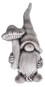 Šedá dekorace Dakls Mushroom Gnome, výška 44,5 cm