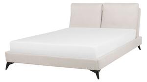 Manželská postel 160 cm MELIA (polyester) (béžová) (s roštem). 1018550