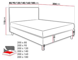 Čalouněná jednolůžková postel 120x200 NECHLIN 3 - šedá