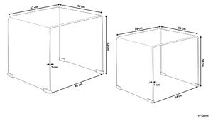 Set 2 ks. konferenčních stolků KOORDA (sklo) (průhledná). 1018589