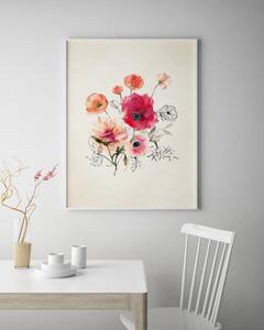 Plakát / Obraz Luční květy Pololesklý saténový papír 40 x 50 cm