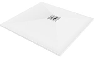 Mexen Stone+ kompozitní čtvercová sprchová vana 90 x 90 cm, Bílá - 44109090