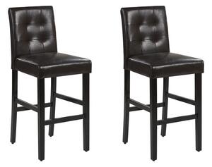 Set 2 ks. barových židlí MATON (syntetická kůže) (hnědá). 1018787