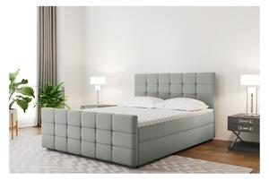 Boxspringová postel s prošíváním MAELIE - 140x200, šedá
