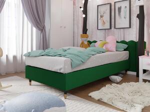 Jednolůžková čalouněná postel s matrací 80x200 NECHLIN 5 - zelená