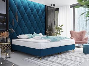 Manželská čalouněná postel s matrací 180x200 NECHLIN 5 - modrá