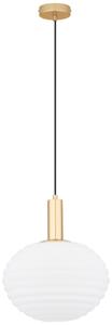 Bílo-zlaté skleněné závěsné světlo Nova Luce Allen 32 cm