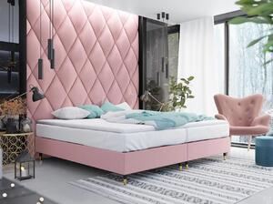 Manželská čalouněná postel s matrací 180x200 NECHLIN 5 - růžová