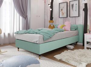 Jednolůžková čalouněná postel s matrací 90x200 NECHLIN 5 - mentolová