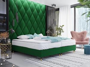 Manželská čalouněná postel s matrací 180x200 NECHLIN 5 - zelená