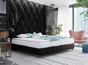 Manželská čalouněná postel s matrací 180x200 NECHLIN 5 - černá ekokůže