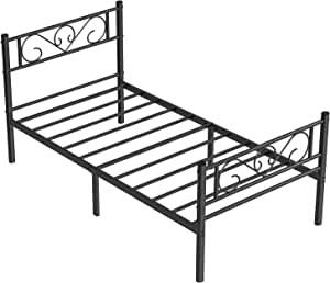 VASAGLE Kovový rám postele jednolůžko černé