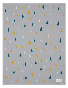 Šedá bavlněná dětská deka Kindsgut Rain, 80 x 100 cm