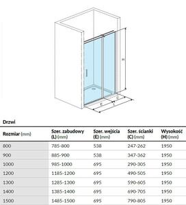 Excellent Mazo sprchové dveře 69.5 cm sklopné KAEX.3025.1D.0650.LP