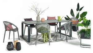 Zahradní jídelní set pro 6 osob s šedou židlí Joanna a stolem Strong, 210 x 100 cm