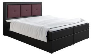 Boxspringová postel LILLIANA 4 - 160x200, černá eko kůže / fialová