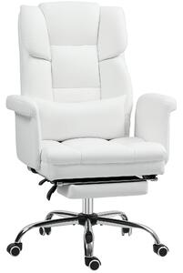 HOMCOM Kancelářská židle, ergonomická otočná židle s funkcí sklonu, bederním polštářem, výškově nastavitelná počítačová židle s opěrkou nohou, pro dom