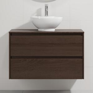 Koupelnová skříňka s umyvadlem TRONDHEIM/DRAMMEN 90x57x46 cm ořech/bílá
