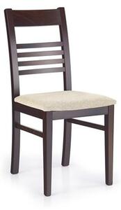 Dřevěná židle Juliusz, tmavý ořech / béžová