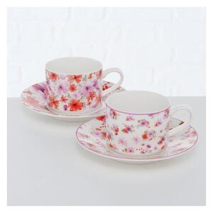 Sada 2 hrnků s podšálkem z kostního porcelánu Boltze Rosella
