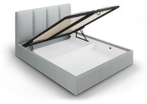 Šedá čalouněná dvoulůžková postel s úložným prostorem s roštem 180x200 cm Juniper – Mazzini Beds