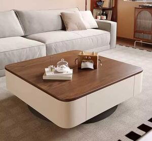 LuxuryForm DESIGN Konferenční stolek MODENA 80 × 80 cm - hnědý, béžový