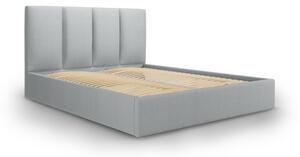 Šedá čalouněná dvoulůžková postel s úložným prostorem s roštem 160x200 cm Juniper – Mazzini Beds