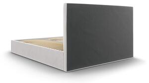 Světle šedá čalouněná dvoulůžková postel s úložným prostorem s roštem 180x200 cm Juniper – Mazzini Beds