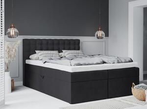 Tmavě šedá boxspring postel s úložným prostorem 180x200 cm Jade – Mazzini Beds