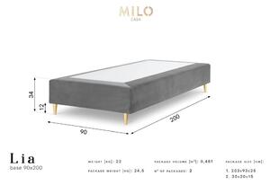 Hořčicově žlutá sametová jednolůžková postel Milo Casa Lia, 90 x 200 cm