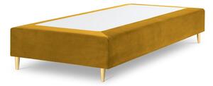 Hořčicově žlutá sametová jednolůžková postel Milo Casa Lia, 90 x 200 cm