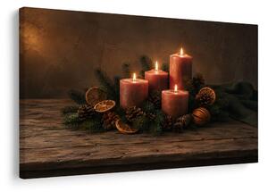 Obraz adventní svíčky s jehličím