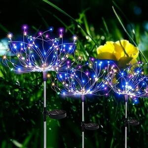 Gurgen Solární zahradní LED lampa Pampeliška 90 LED RGB, 2 ks