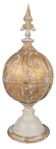 Bílý dekorativní ornament s umělou patinou se střelkou – 19x45 cm