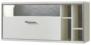 ZÁVĚSNÁ SKŘÍŇKA, šedá, barvy stříbra, bílá, vysoce lesklá bílá, 124/56/38 cm Livetastic - Online Only obývací stěny, Online Only