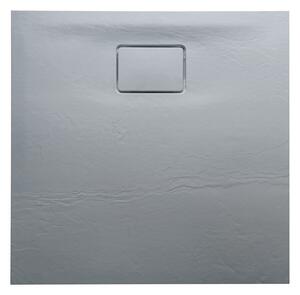 Sapho, ACORA sprchová vanička, lity mramor, čtverec 80x80x3, 5cm, šedá, dekor kámen, AC021